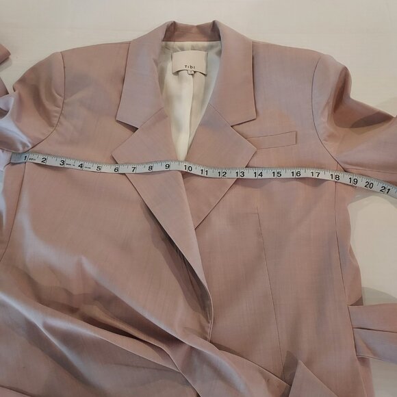 Tibi Soft Pink Cross Dye Wool Wrap Jacket Size 8 - Picture 9 of 12